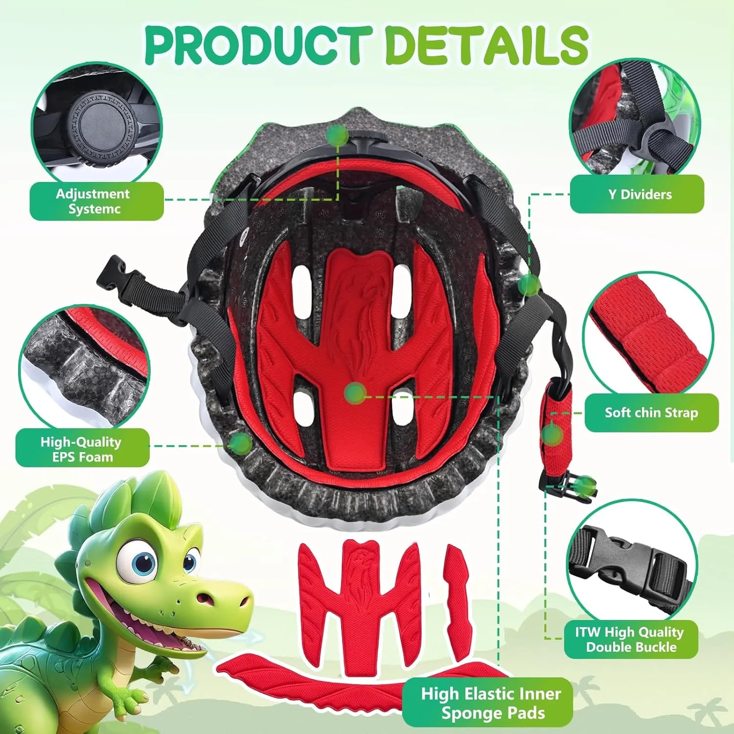 Toddler/Kids Bike Helmet for Boys Girls Adjustable Kids Helmet 3D Lightweight Ventilation and Multi-Sports Scooter Cycling Roller Balance Bike