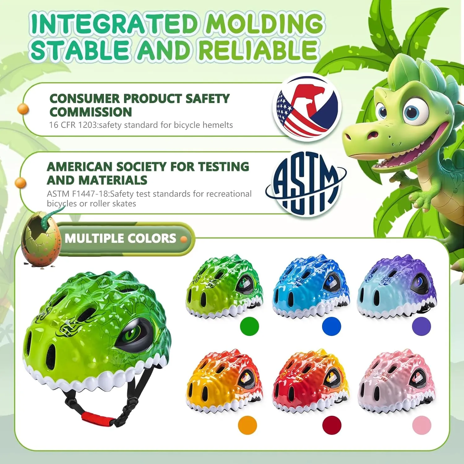 Toddler/Kids Bike Helmet for Boys Girls Adjustable Kids Helmet 3D Lightweight Ventilation and Multi-Sports Scooter Cycling Roller Balance Bike