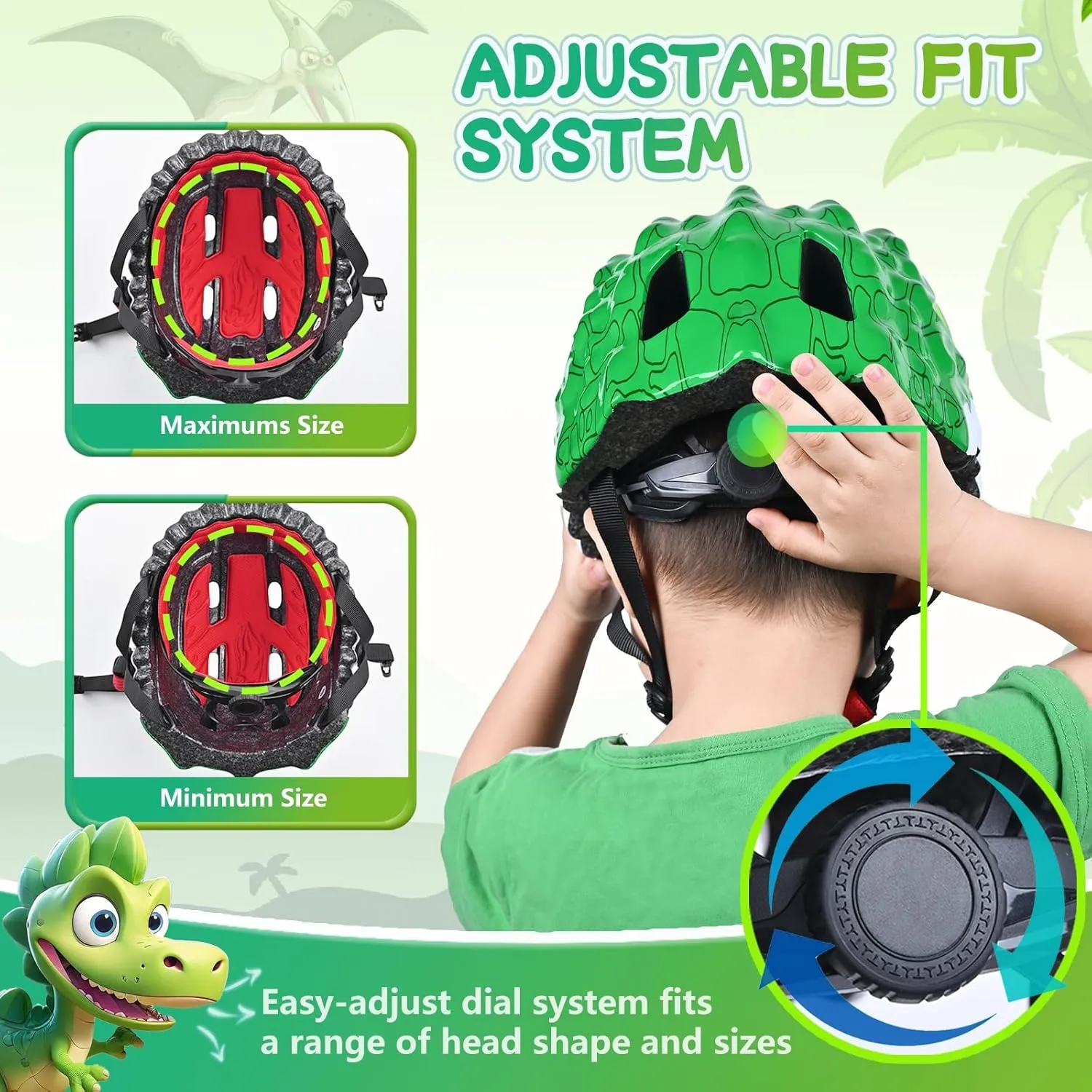 Toddler/Kids Bike Helmet for Boys Girls Adjustable Kids Helmet 3D Lightweight Ventilation and Multi-Sports Scooter Cycling Roller Balance Bike