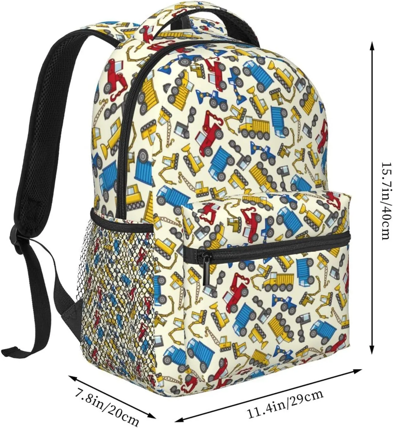 Tool Truck Assembly Crane Excavator Truck Backpack Lightweight Laptop Backpack Casual Daypack Travel Double Shoulder Bag For Women Men