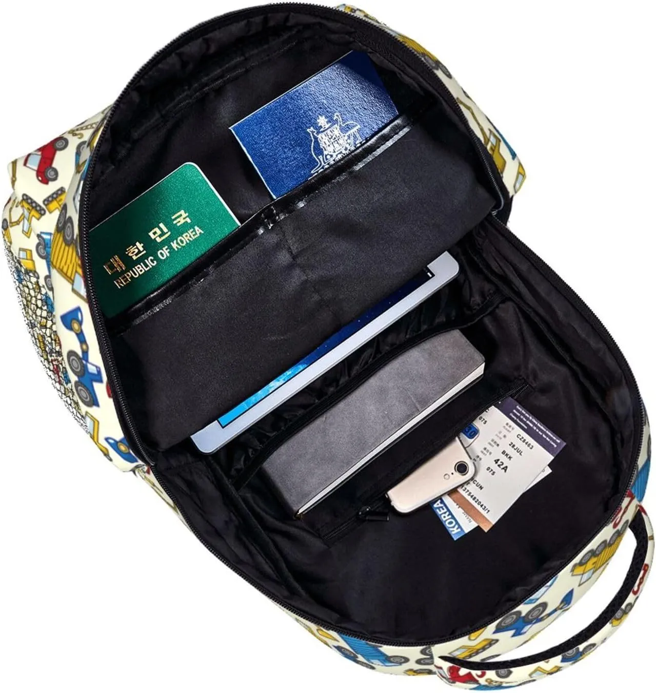 Tool Truck Assembly Crane Excavator Truck Backpack Lightweight Laptop Backpack Casual Daypack Travel Double Shoulder Bag For Women Men