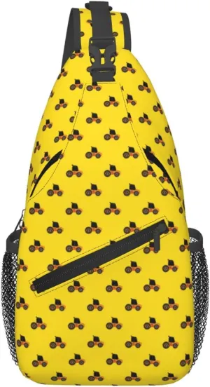 Topical Flowers Palm Leaves Crossbody Bag Adjustable Sling Bag Casual Chest Bags Travel Shoulder Backpack