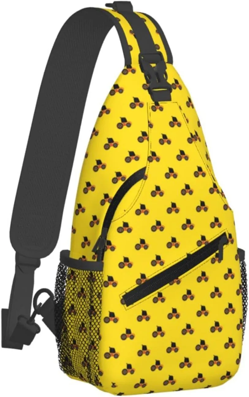 Topical Flowers Palm Leaves Crossbody Bag Adjustable Sling Bag Casual Chest Bags Travel Shoulder Backpack