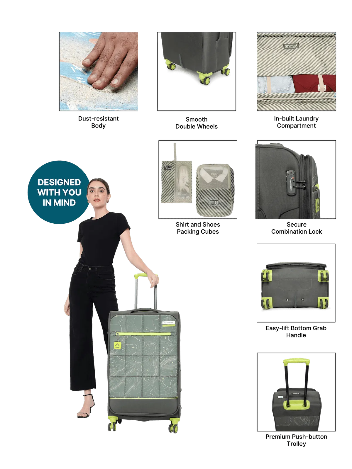 Topo Green Large Soft Trolley