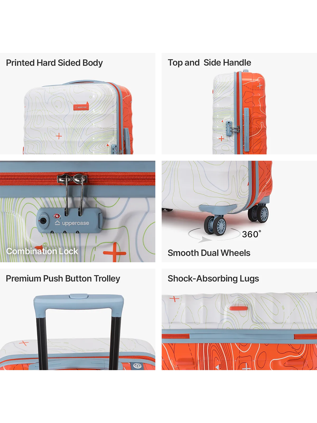 Topo Orange and White Set of 2 (M L) Trolley