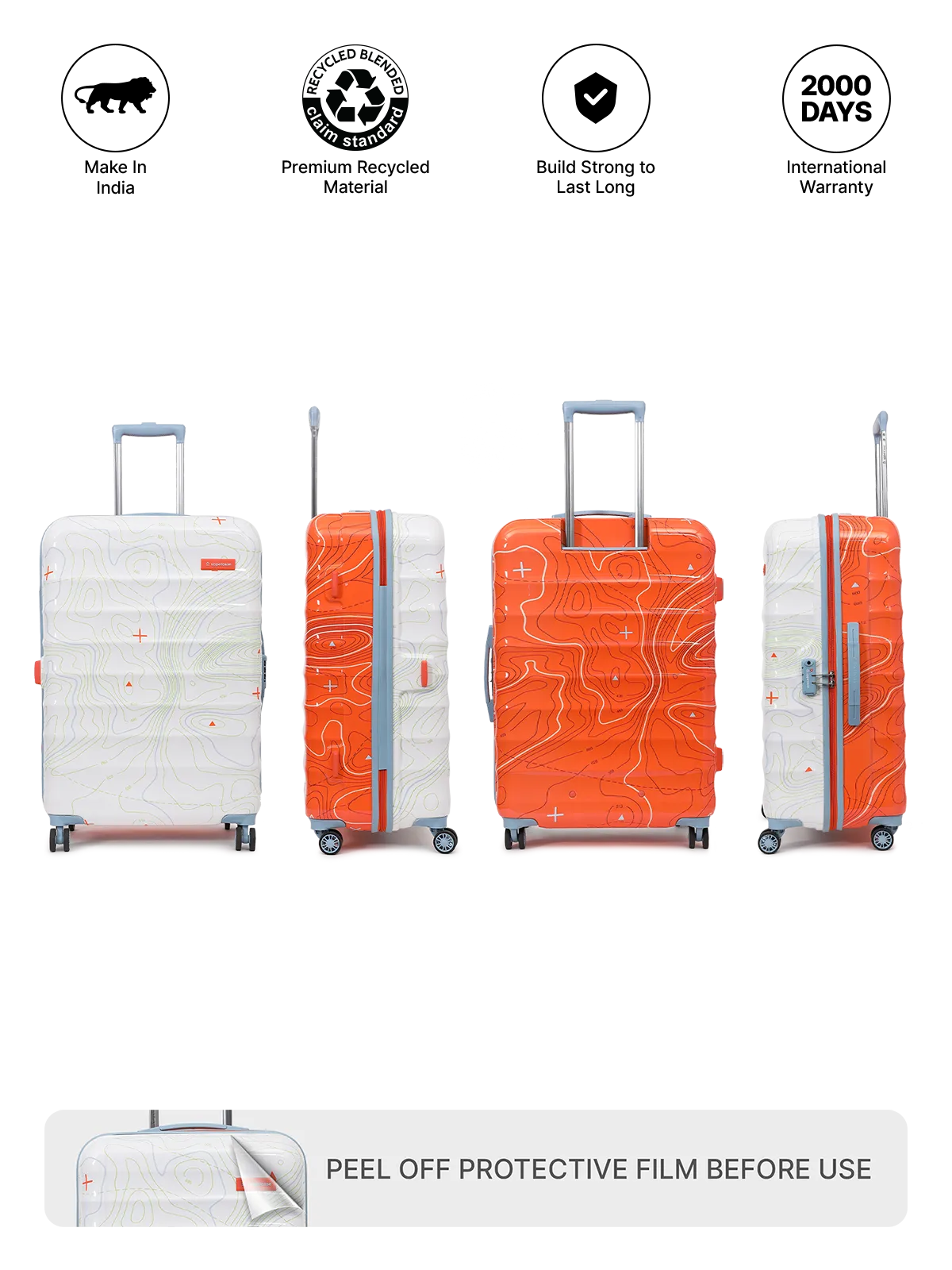 Topo Orange and White Set of 2 (M L) Trolley