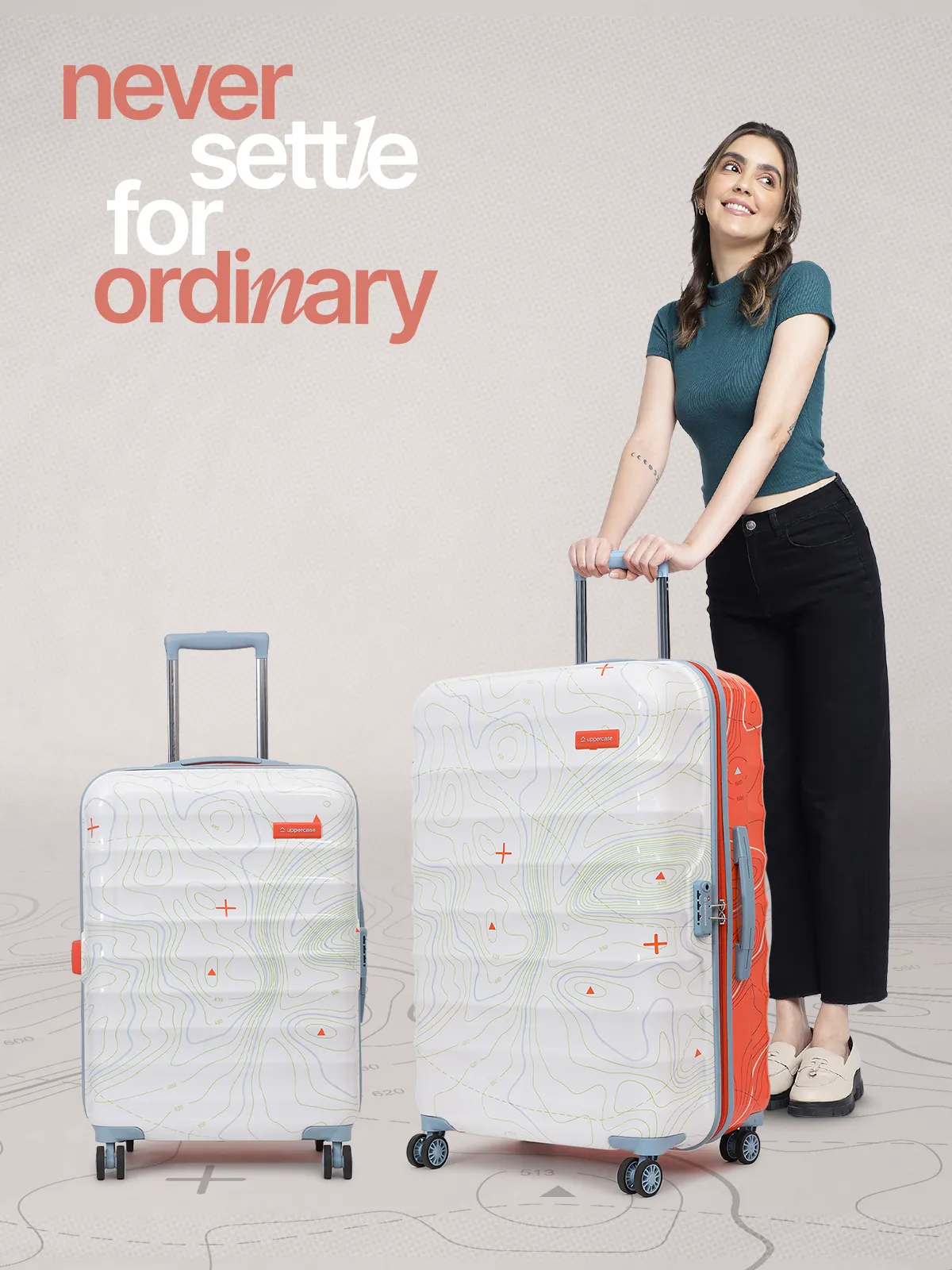 Topo Orange and White Set of 2 (M L) Trolley