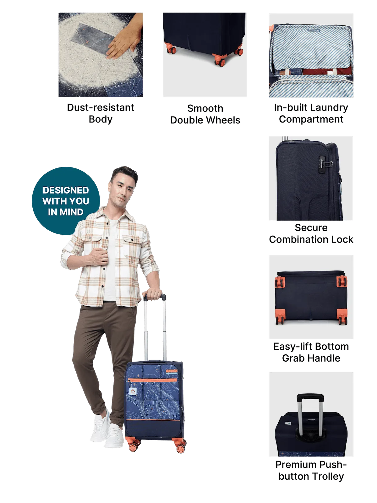 Topolite Blue Cabin Soft Trolley