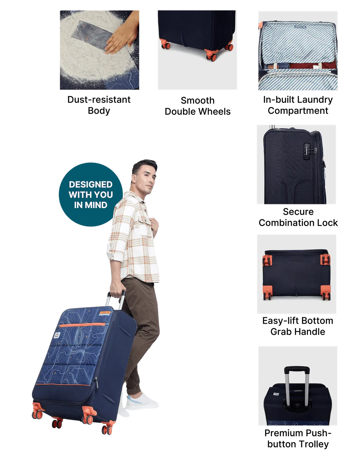 Topolite Blue Set of 3 (S M L) Soft Trolley