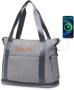 Tote Bag for Men, Travel Duffel Bag for Women with 15.6" Laptop Compartment for Work, Overnight Weekend Bag with USB