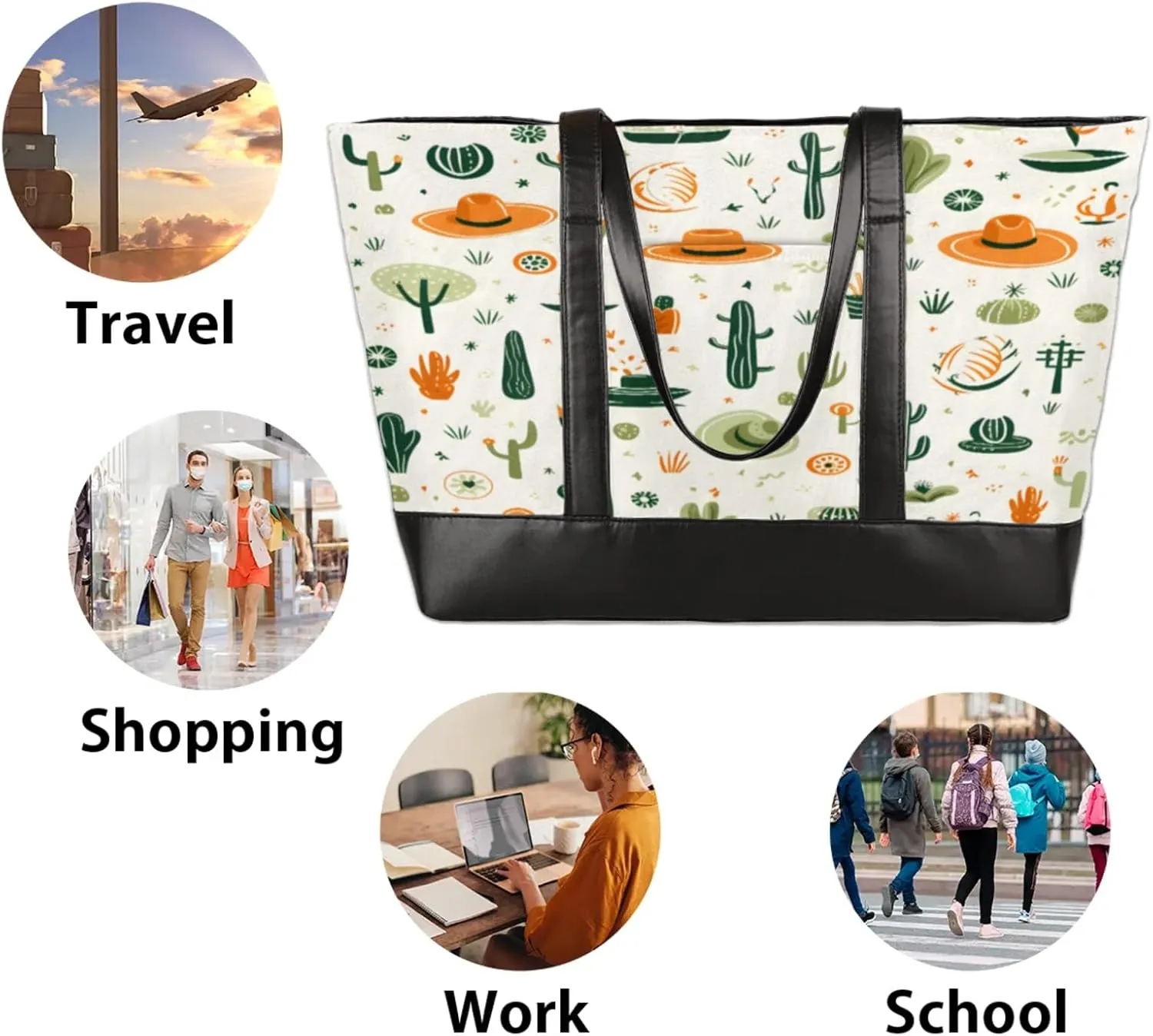 Tote Bag for Women with Zipper, Laptop Tote Bags Laptop Sleeve Case Shoulder Bag Messenger Bags