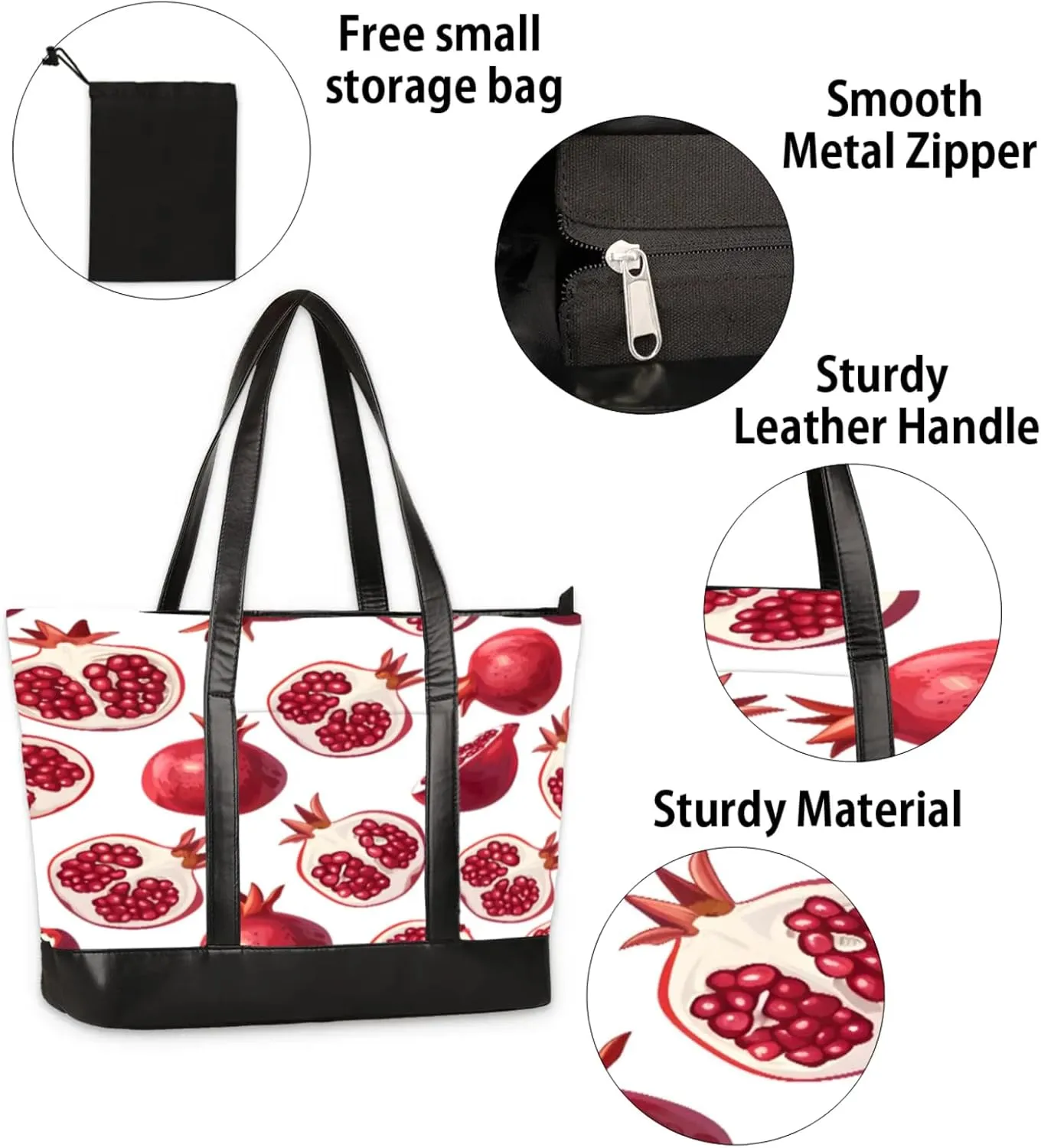 Tote Bag for Women with Zipper, Laptop Tote Bags Laptop Sleeve Case Shoulder Bag