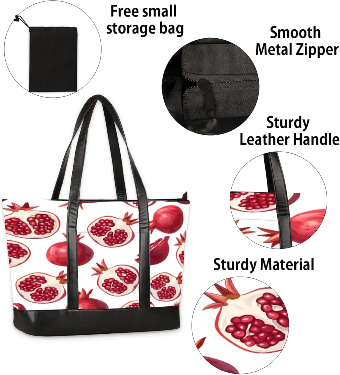 Tote Bag for Women with Zipper, Laptop Tote Bags Laptop Sleeve Case Shoulder Bag