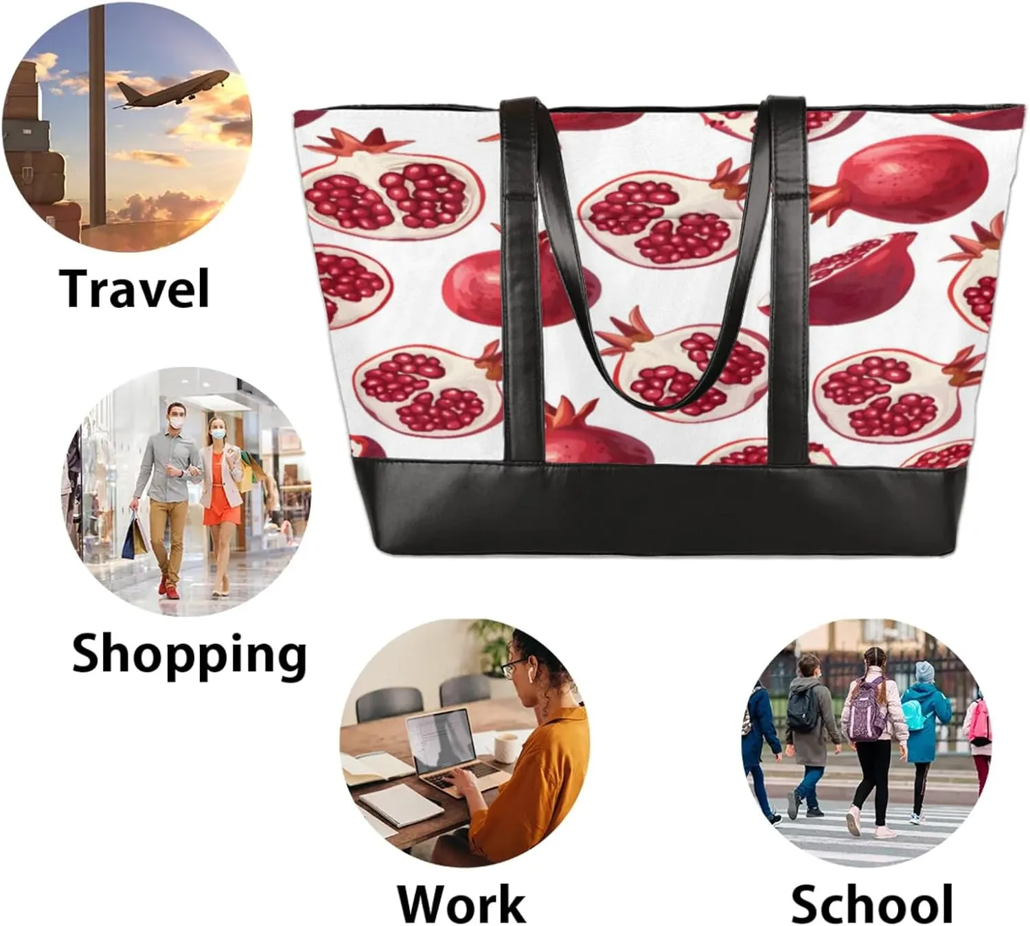 Tote Bag for Women with Zipper, Laptop Tote Bags Laptop Sleeve Case Shoulder Bag