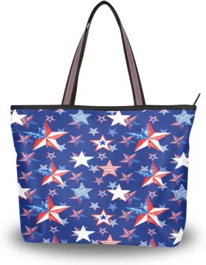 Tote Bag for Women with Zipper,Polyester Tote Purse Holiday Tote Bag Work Handbag Women Gift