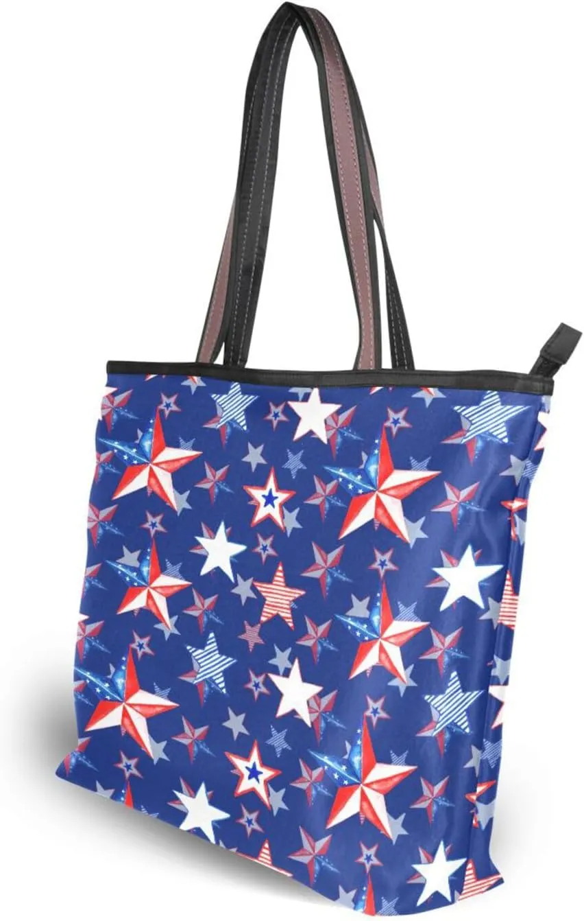 Tote Bag for Women with Zipper,Polyester Tote Purse Holiday Tote Bag Work Handbag Women Gift