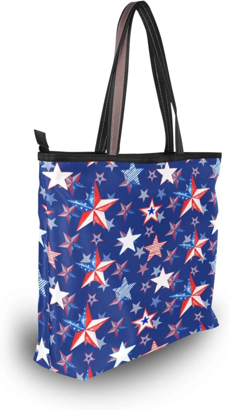 Tote Bag for Women with Zipper,Polyester Tote Purse Holiday Tote Bag Work Handbag Women Gift