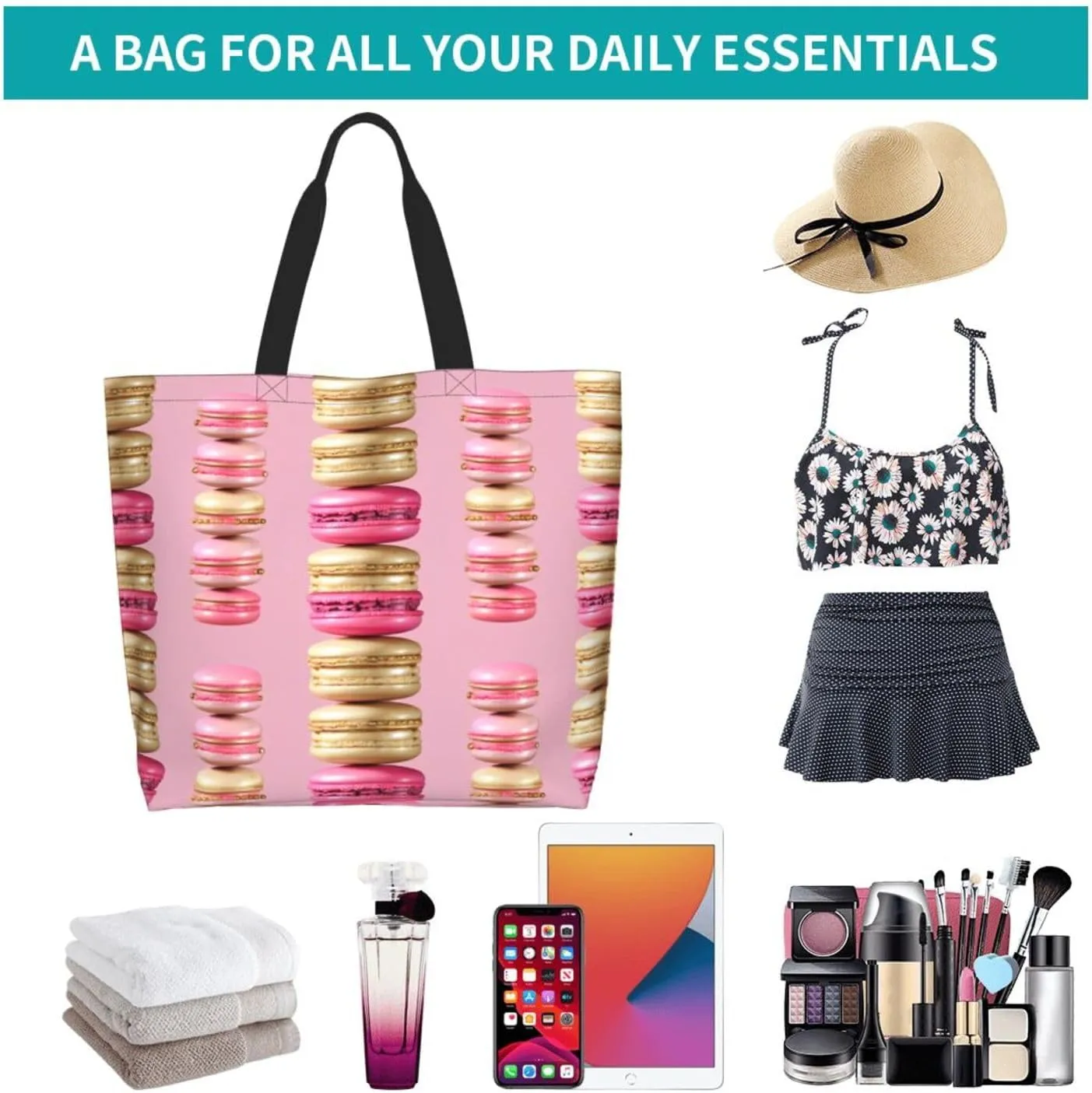 Tote Shoulder Bag Large Durable Handbag Lightweight Stylish for Daily Use-19.7x15.7x5.9 Inch
