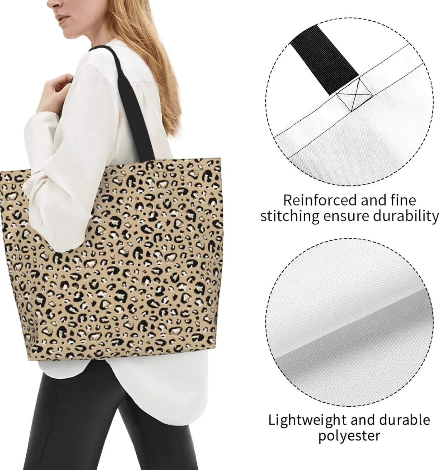Tote Shoulder Bag Large Durable Handbag Lightweight Stylish for Daily Use-19.7x15.7x5.9 Inch