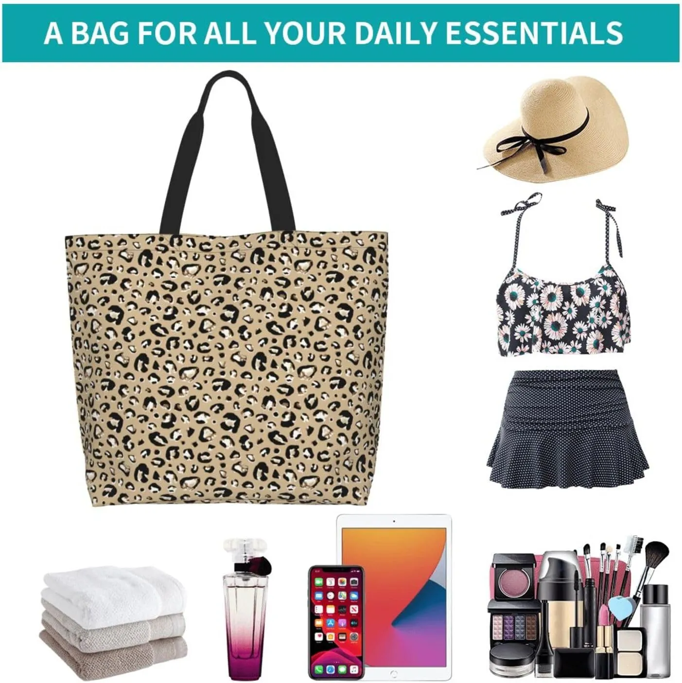 Tote Shoulder Bag Large Durable Handbag Lightweight Stylish for Daily Use-19.7x15.7x5.9 Inch