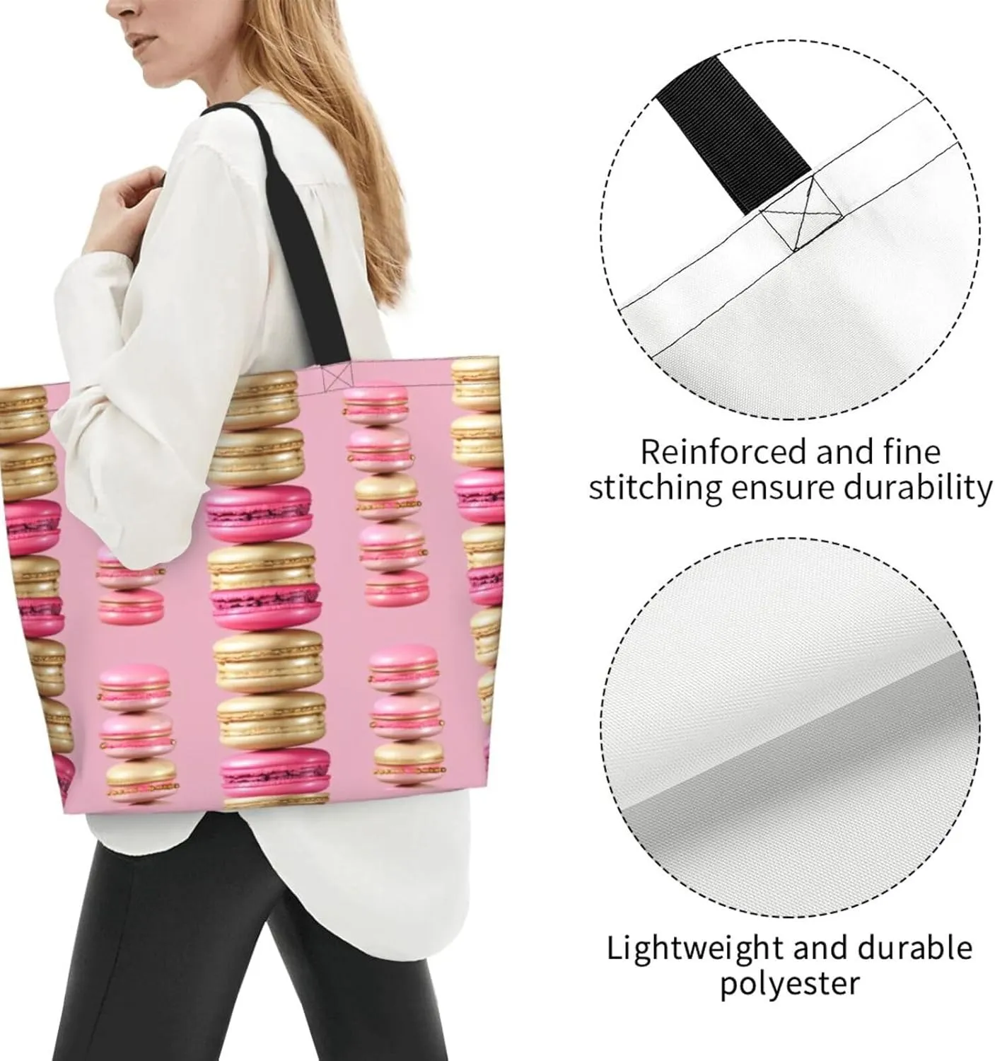 Tote Shoulder Bag Large Durable Handbag Lightweight Stylish for Daily Use-19.7x15.7x5.9 Inch