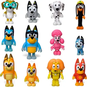 Toysvill 12PCS Inspired by Bluey Dogs Figures Toys Playset, Wolves-Action Figures Family and Friends Set