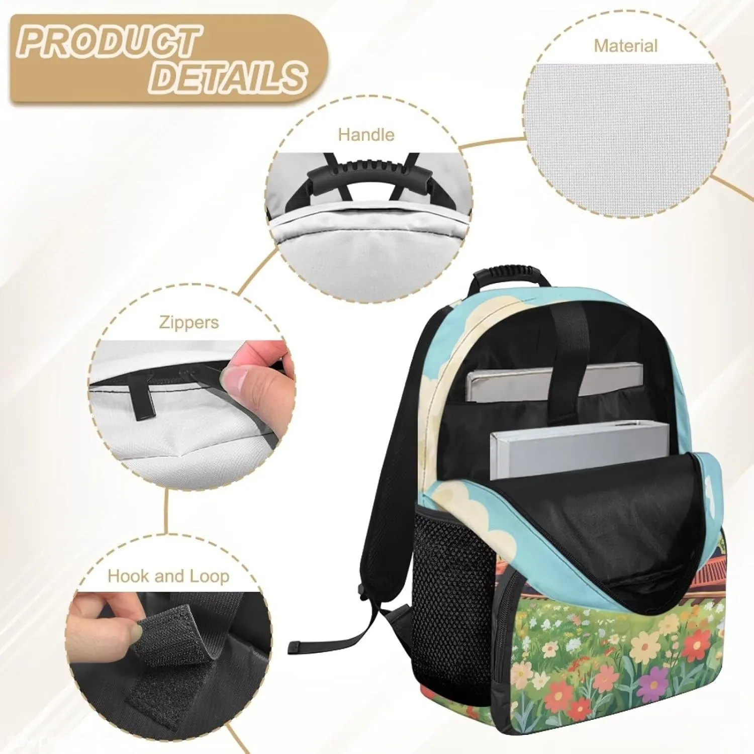 Train Backpack for Boys 3-6 Lightweight Bookbag with Water Bottle Pockets Large Capacity School Bag for Primary School Students Casual Daypack Travel Rucksack