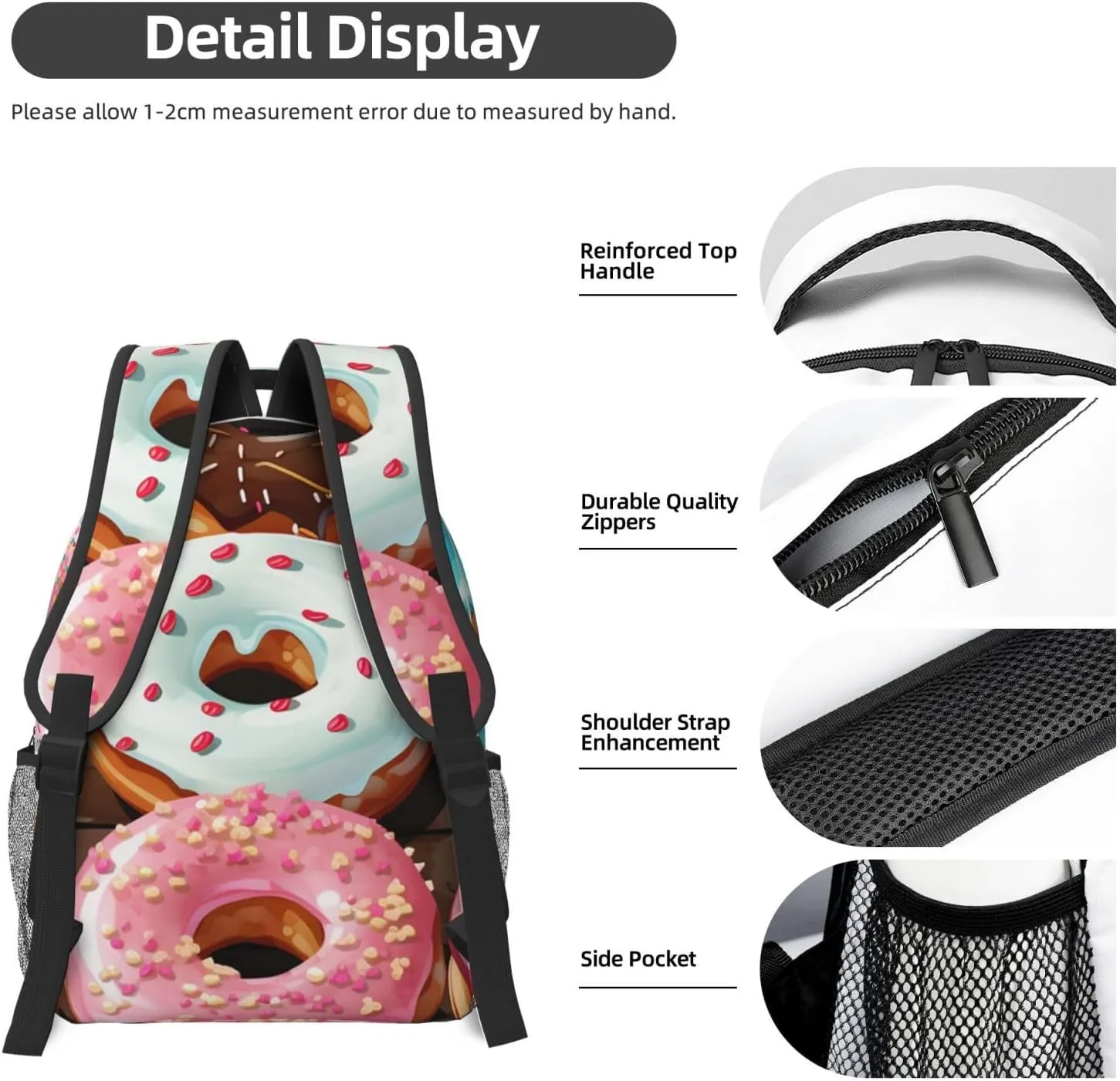 Travel Backpack for Women Carry on Backpack Donuts Lightweight Laptop Backpack for Men