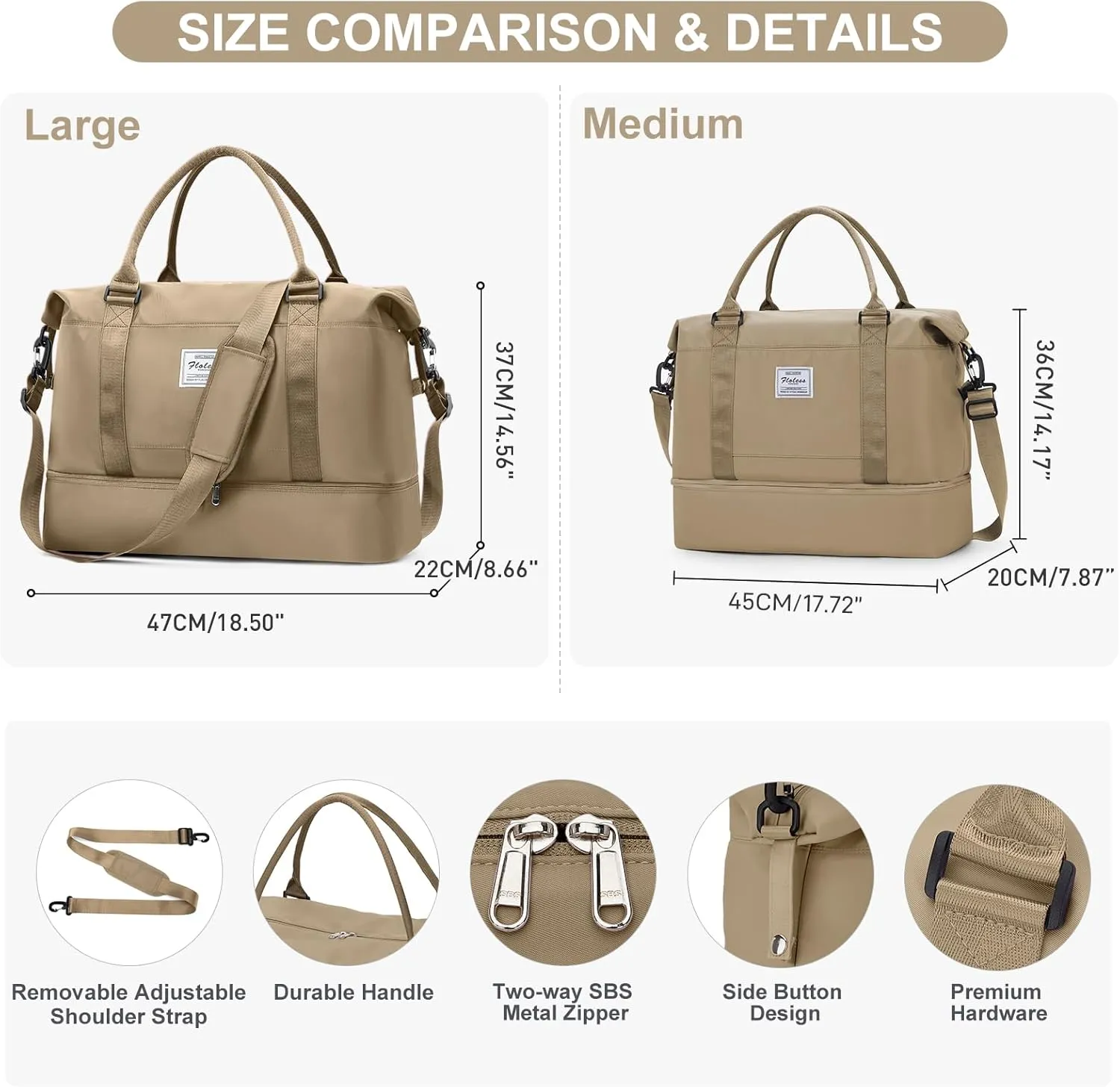Travel Bag with Shoes Compartment,Weekender Bags for Women Travel,Carry On Duffel Overnight Bag with Trolley Sleeve & Wet Pocket,Travel tote Bag Sports Gym Bag