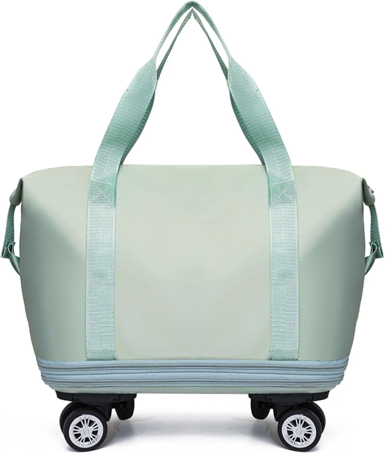 Travel Bag with Wheels，Large Capacity Travel Bag，Universal Wheel Removable,Weekender Bag with Wheels,Overnight Bag with Wheels (Green)
