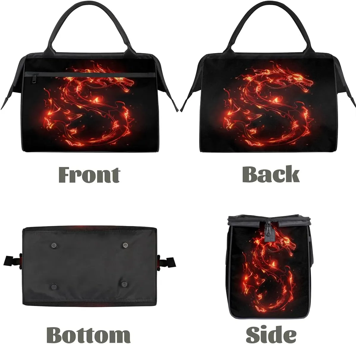 Travel Duffel Bag for Women, Dragon Prints Weekender Overnight Bag Carry on Beach Swim Bags Dance Bag Airlines Approved Personal Item Travel Bag for Yoga, Sports, Hospital