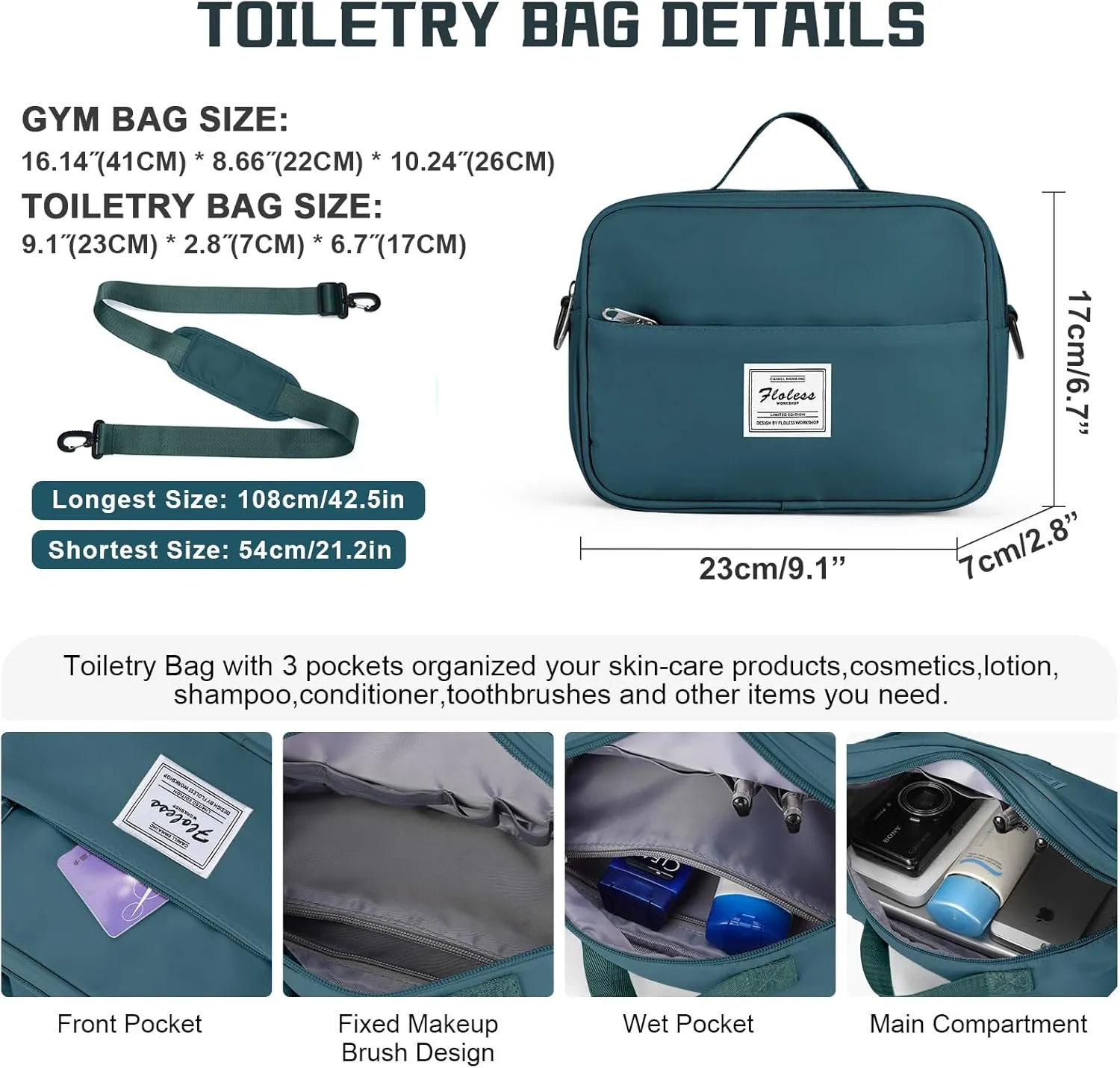 Travel Duffel Bag with Shoes Compartment, Overnight Weekender Bags for Women, Carry on Personal Item Travel Set