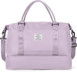 Travel Duffel Bag with Shoes Compartment, Overnight Weekender Bags for Women,Carry on Personal Item Bag，Extra Large