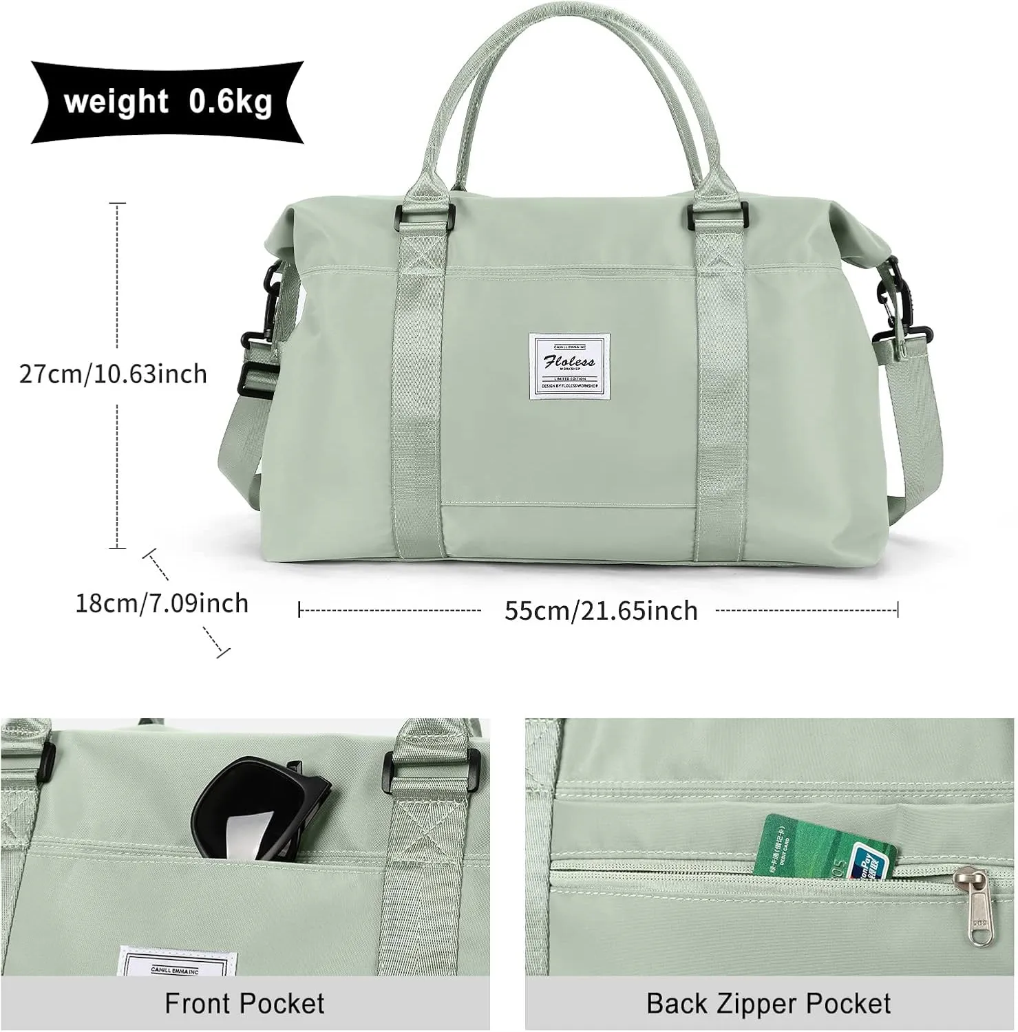 Travel Duffel Bag,Sports Tote Gym Bag,Shoulder Weekender Overnight Bag for Women