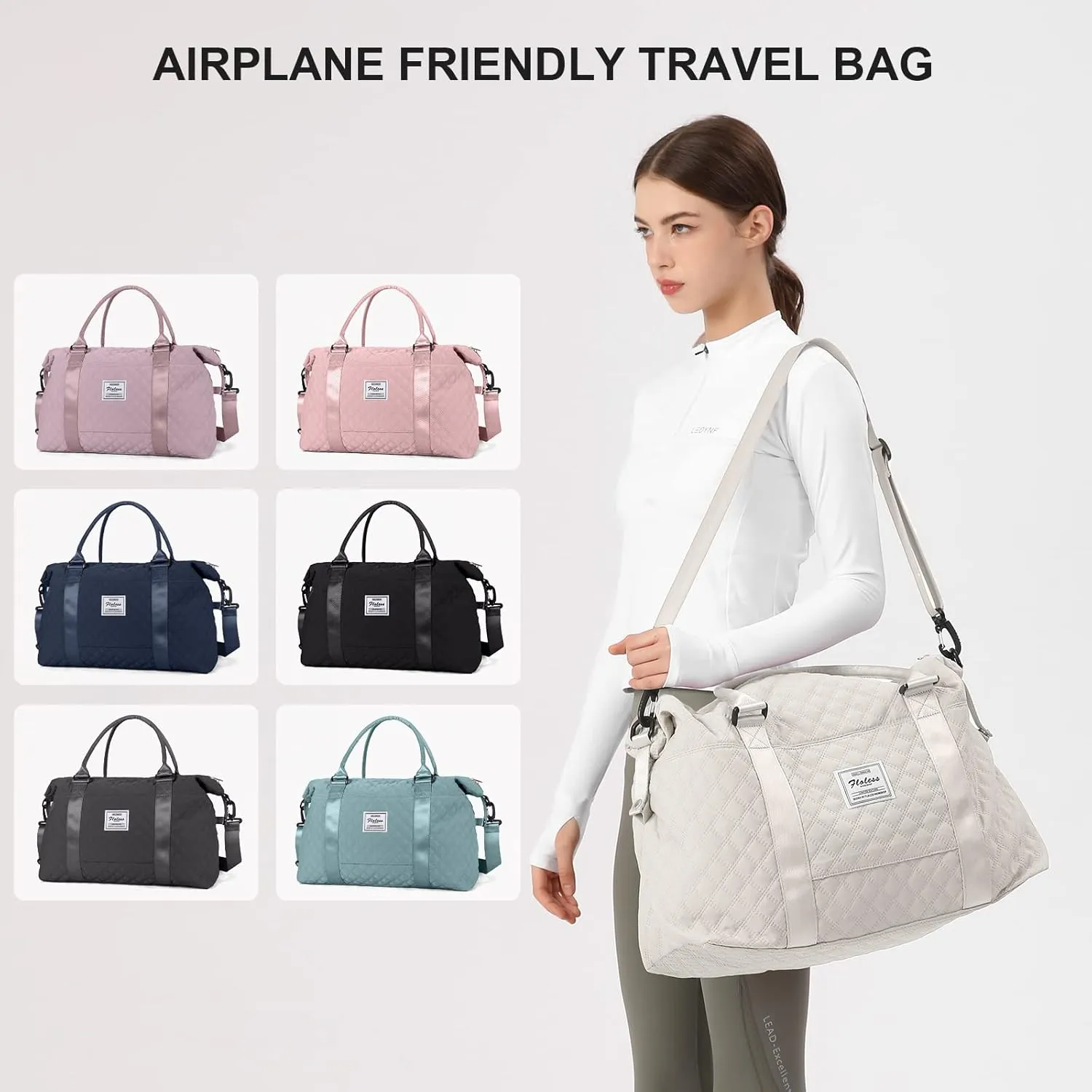 Travel Duffel Bag,Sports Tote Gym Bag,Shoulder Weekender Overnight Bag for Women