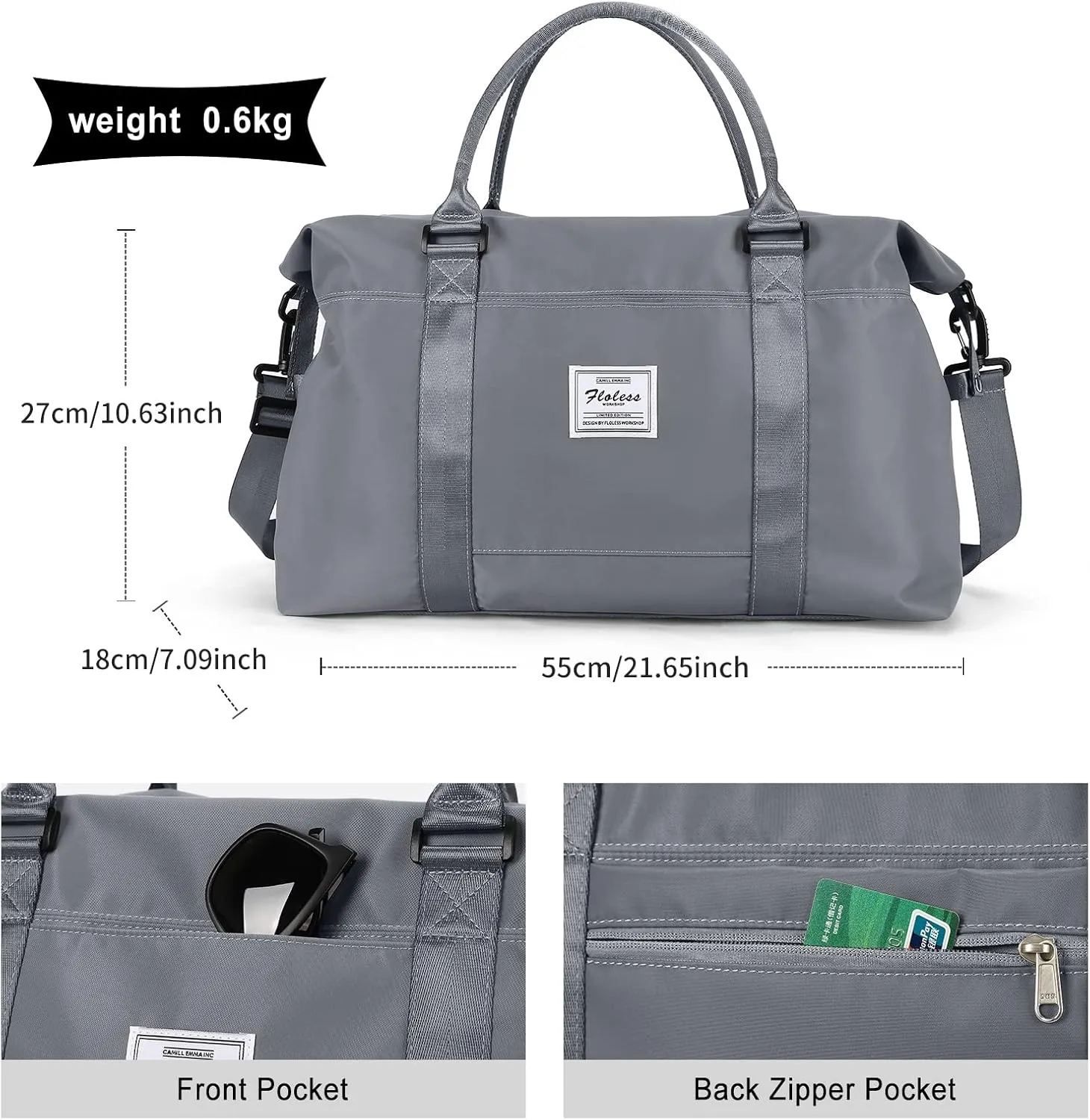 Travel Duffel Bag,Sports Tote Gym Bag,Shoulder Weekender Overnight Bag for Women
