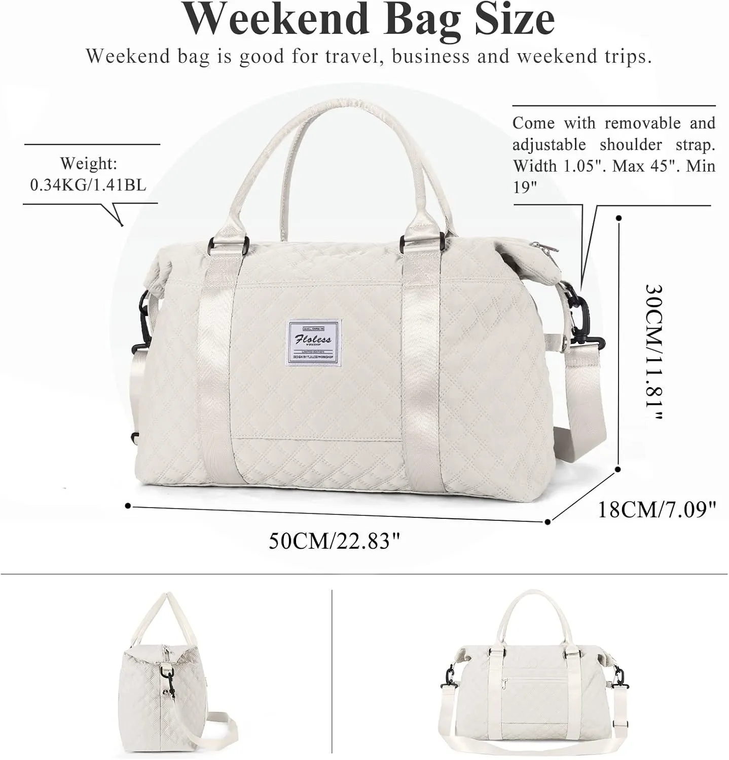 Travel Duffel Bag,Sports Tote Gym Bag,Shoulder Weekender Overnight Bag for Women