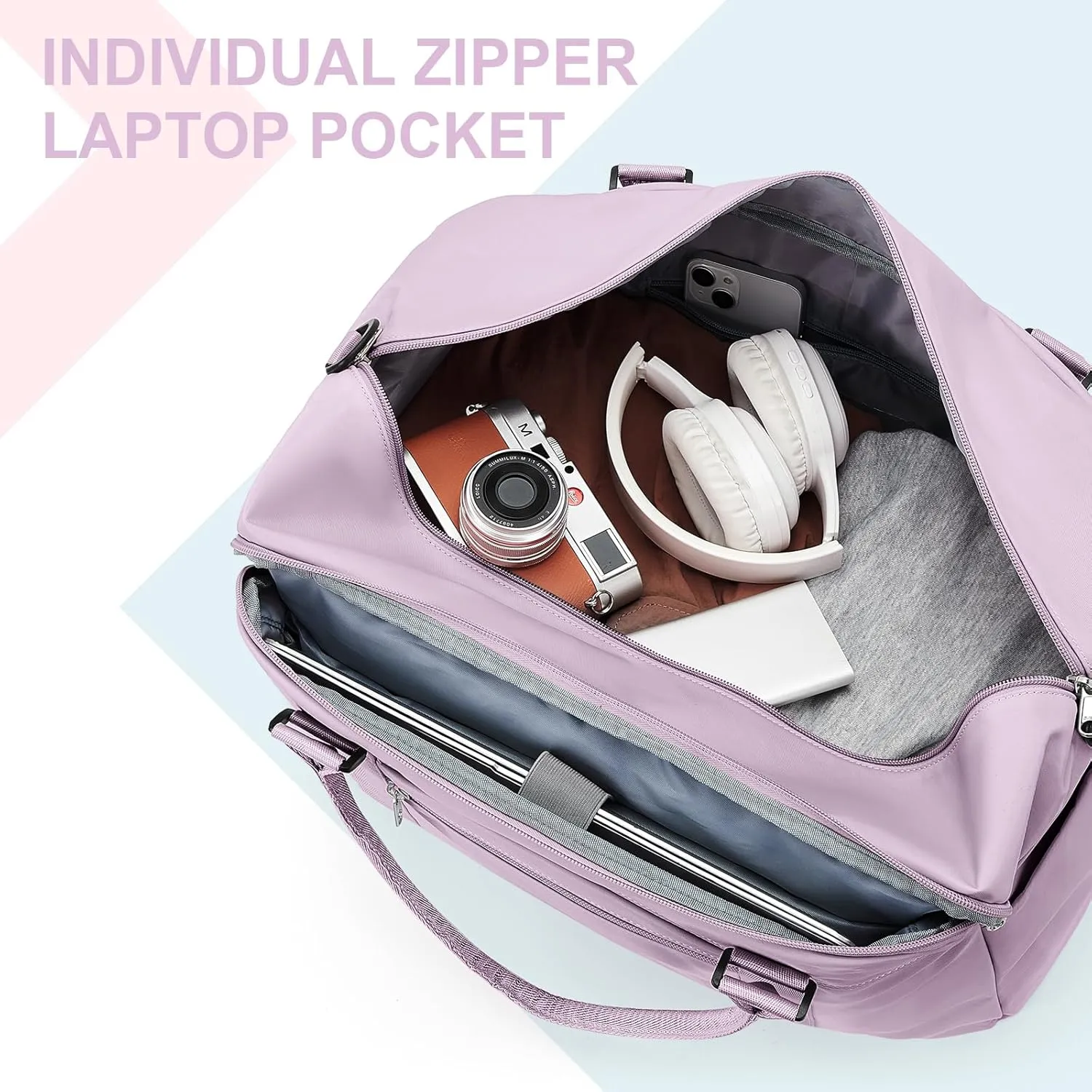 Travel Duffel Bag,Sports Tote Gym Bag,Shoulder Weekender Overnight Bag for Women