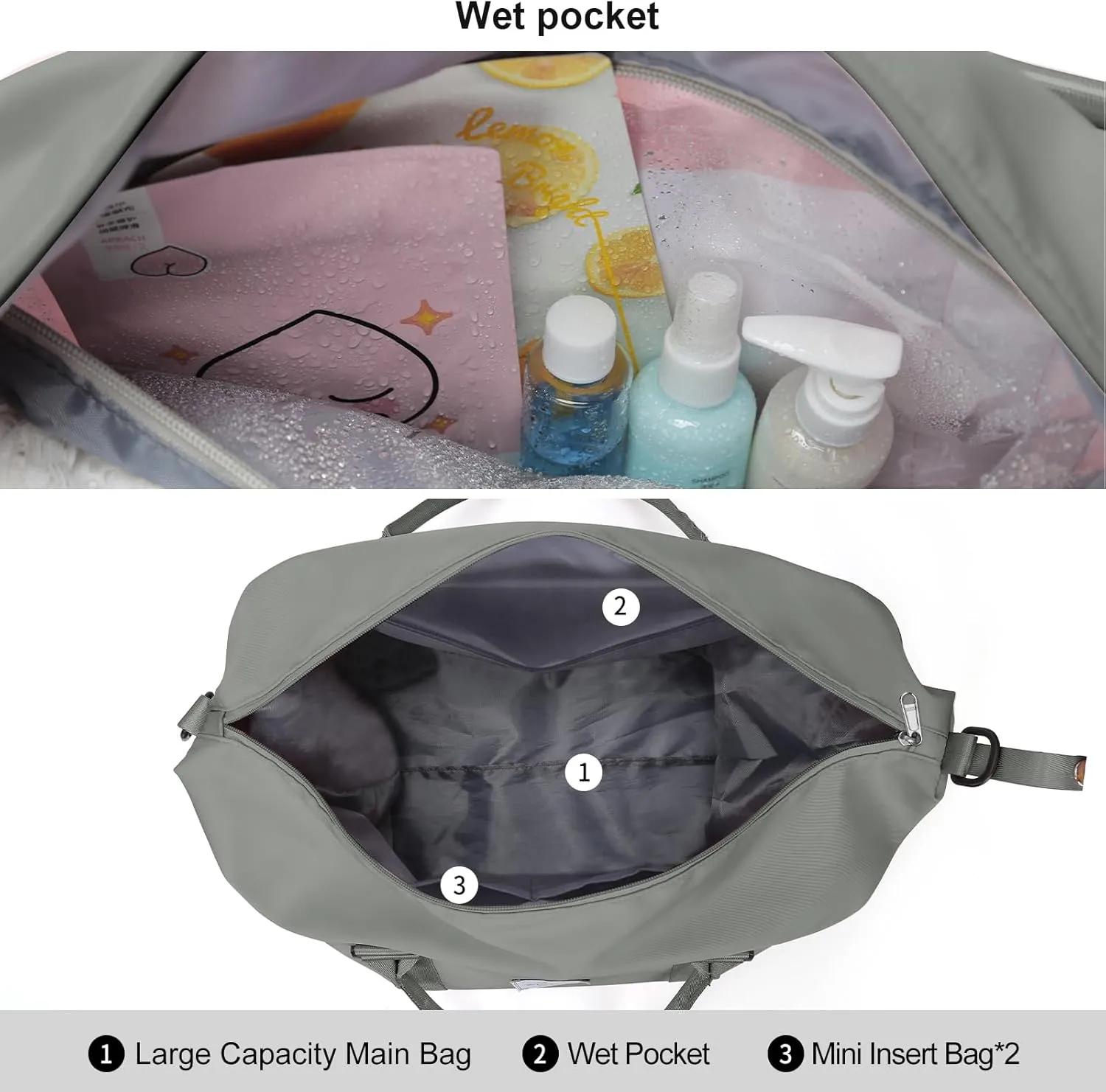 Travel Duffel Bag,Sports Tote Gym Bag,Shoulder Weekender Overnight Bag for Women