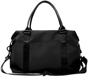 Travel Duffle Bag for Women Men Waterproof Sport Gym Bag Luggage Bag for Airplane Weekender Overnight Bag Large Capacity Carry On Tote Bag with Trolley Sleeve (Black)