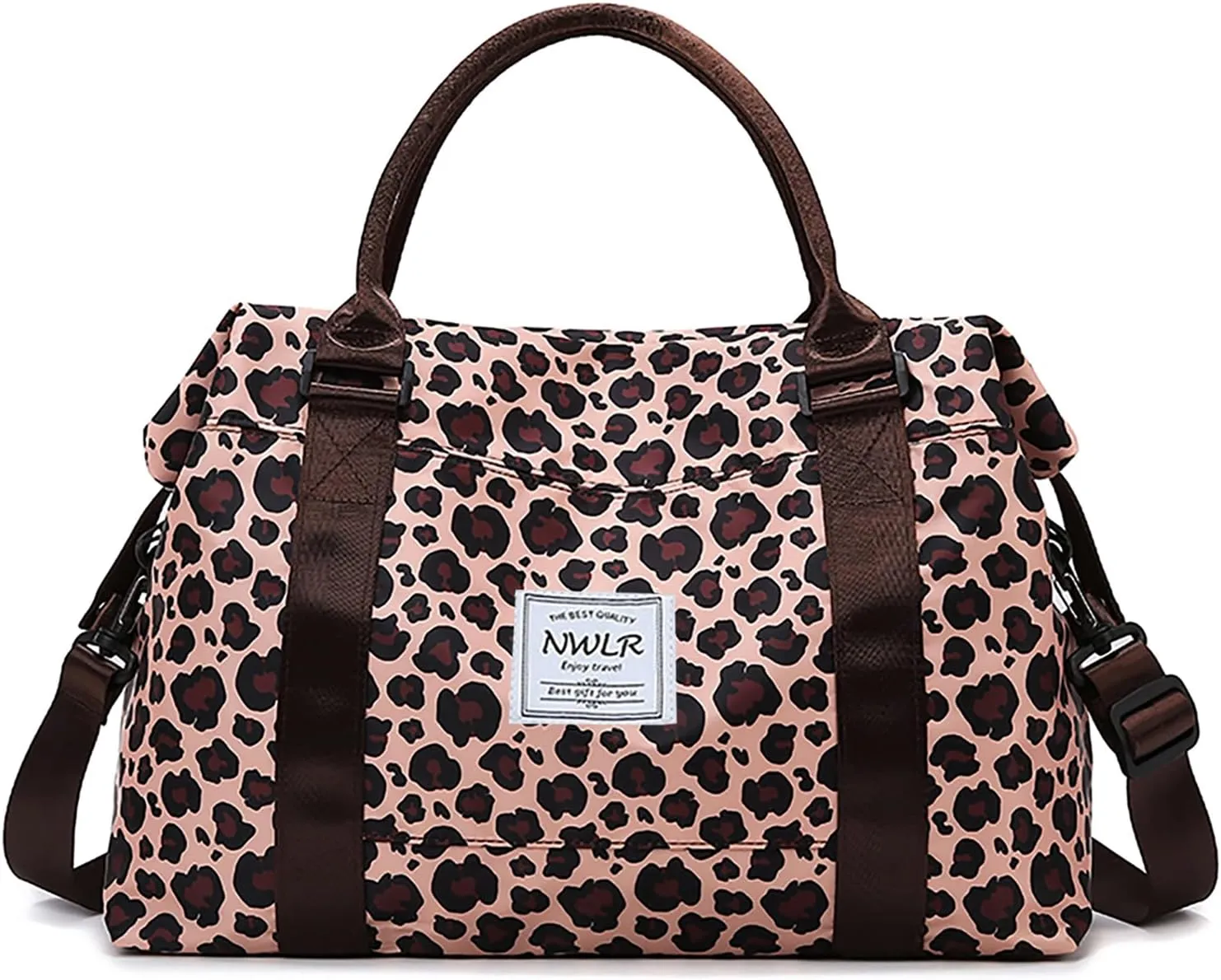 Travel Duffle Bag Weekender Overnight Gym Tote with Dry and Wet Separated Pocket for Women Girls Shoulder Workout Duffel Bag Water Resistant (leopard print)