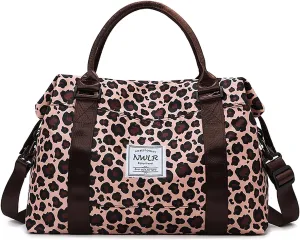 Travel Duffle Bag Weekender Overnight Gym Tote with Dry and Wet Separated Pocket for Women Girls Shoulder Workout Duffel Bag Water Resistant (leopard print)