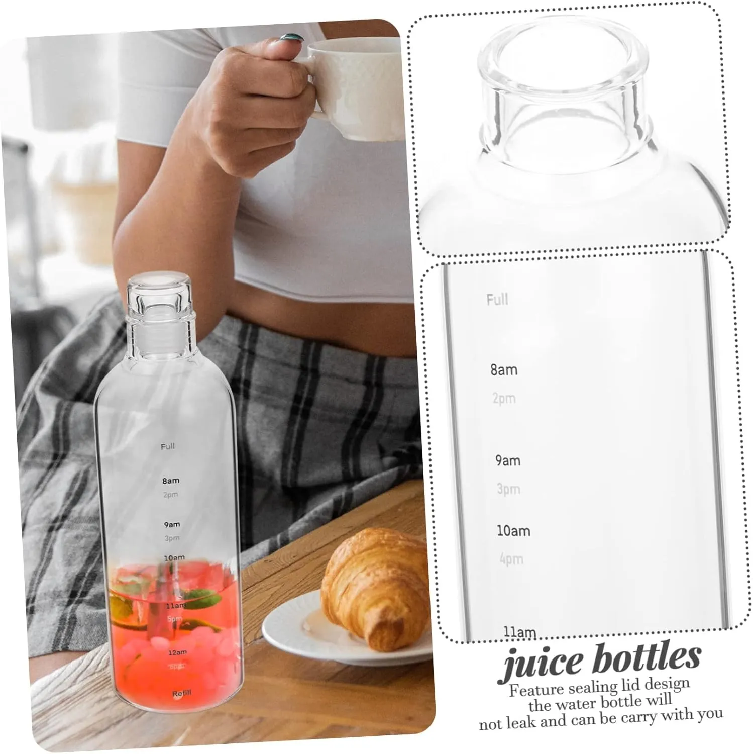 Travel Kettle Sports Kettle Portable Sports Bottle Large Capacity Leakproof Glass Water Bottle