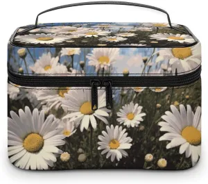 Travel Toiletry Bag for Women And Men,Beautiful Daisies Toiletry Organizer, Makeup Bag Travel Organizer for Shampoo,Toiletries