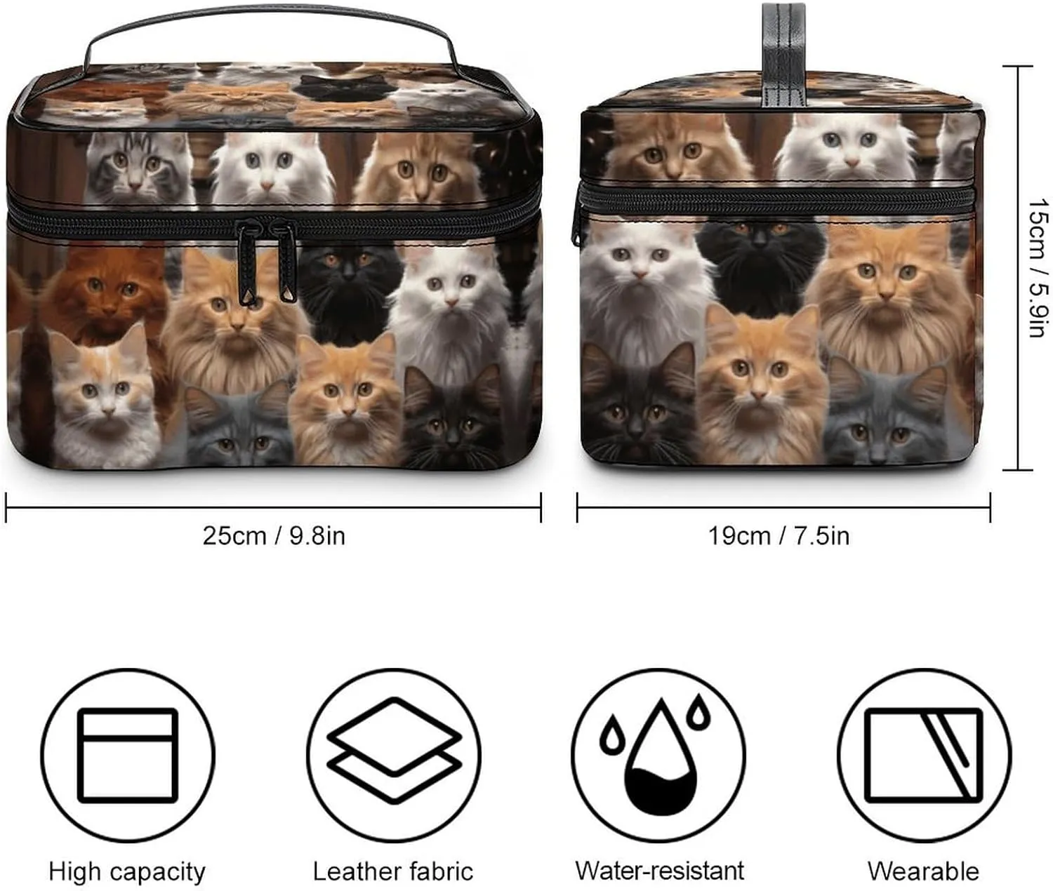 Travel Toiletry Bag for Women And Men,Cat Collection Toiletry Organizer, Makeup Bag Travel Organizer for Shampoo,Toiletries
