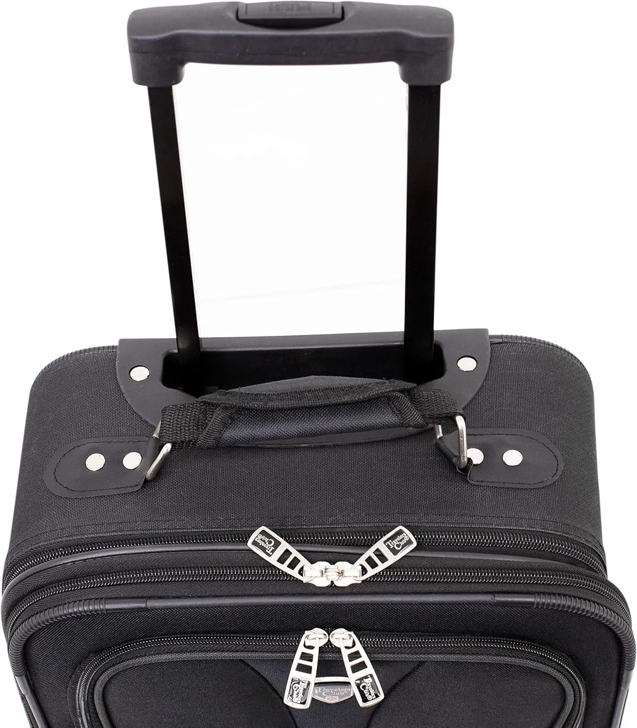 Travelers Club Bowman Expandable Luggage, Black, 3-Piece Set (Dopp/Tote/20)