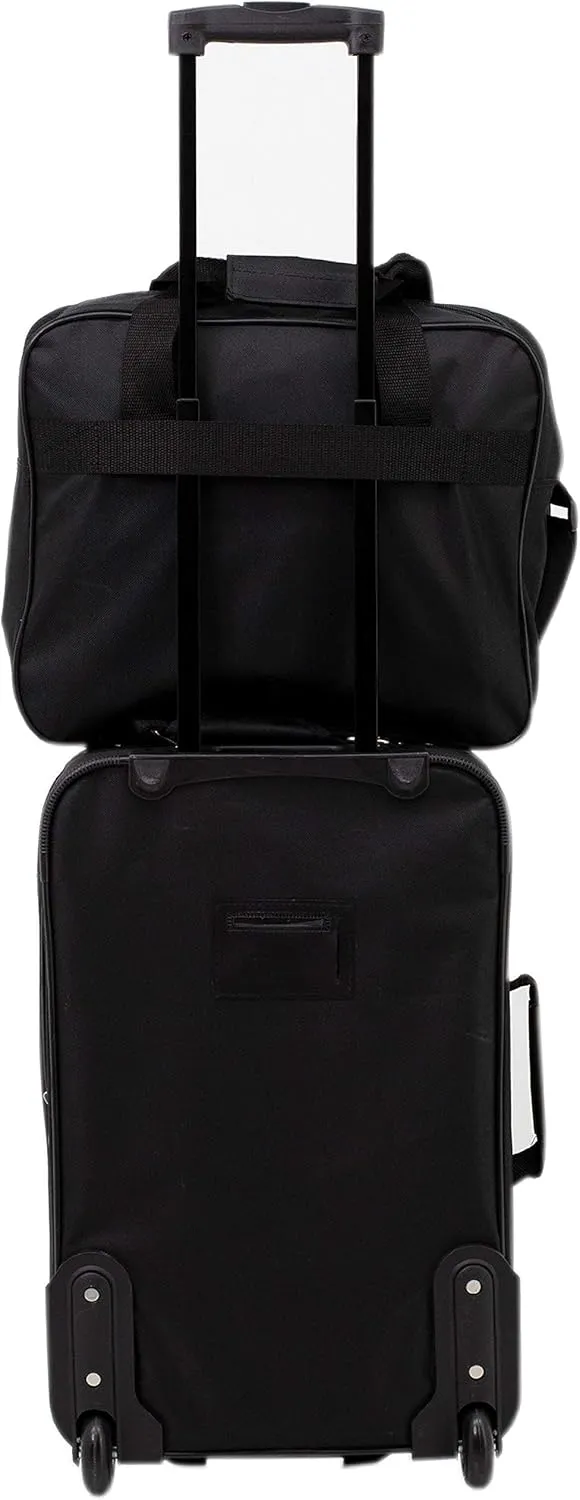 Travelers Club Bowman Expandable Luggage, Black, 3-Piece Set (Dopp/Tote/20)