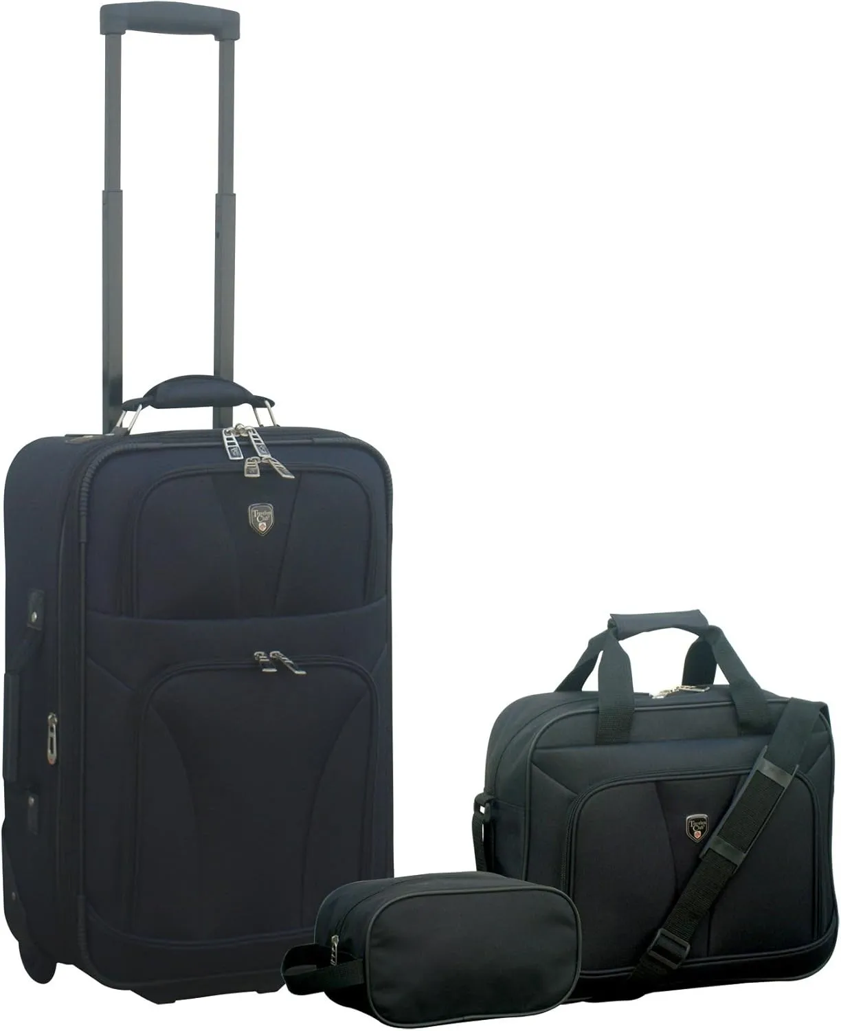 Travelers Club Bowman Expandable Luggage, Red, 3-Piece Set (Dopp/Tote/20)