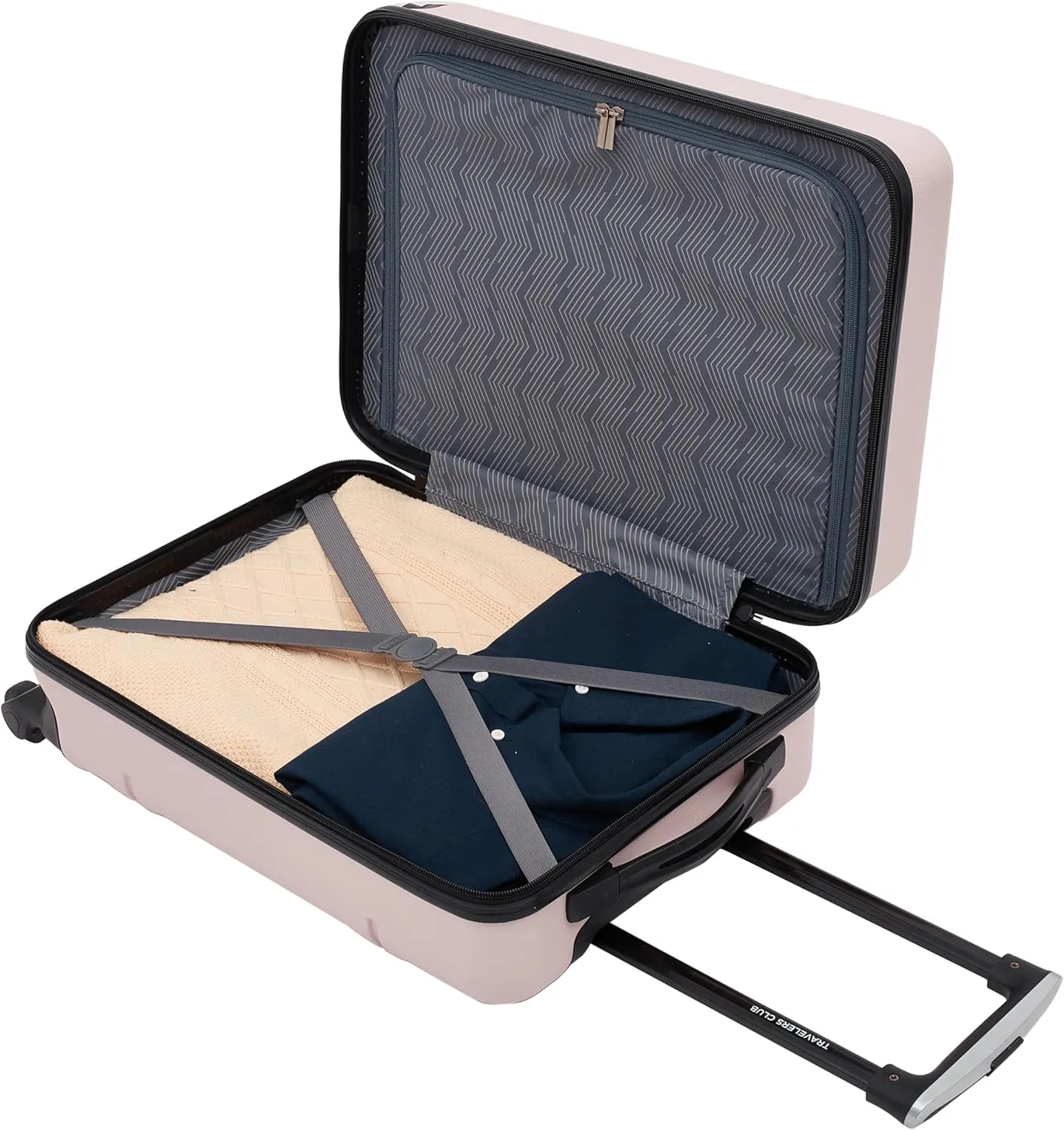 Travelers Club Skyline Spinner Luggage, Filmy, 22-Inch Carry-On