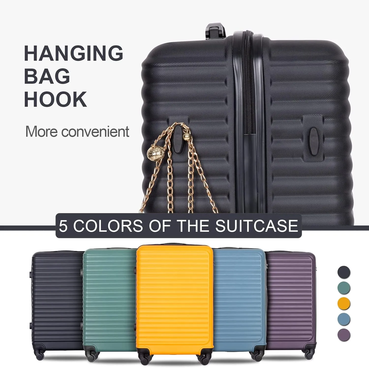 Travelhouse TravelhouseLuggageSets3PieceWear-ResistanceHardshellSpinnerWheelsSuitcaseSetswithTsaLock20/24/28TravelLuggagesClearanceLightweight